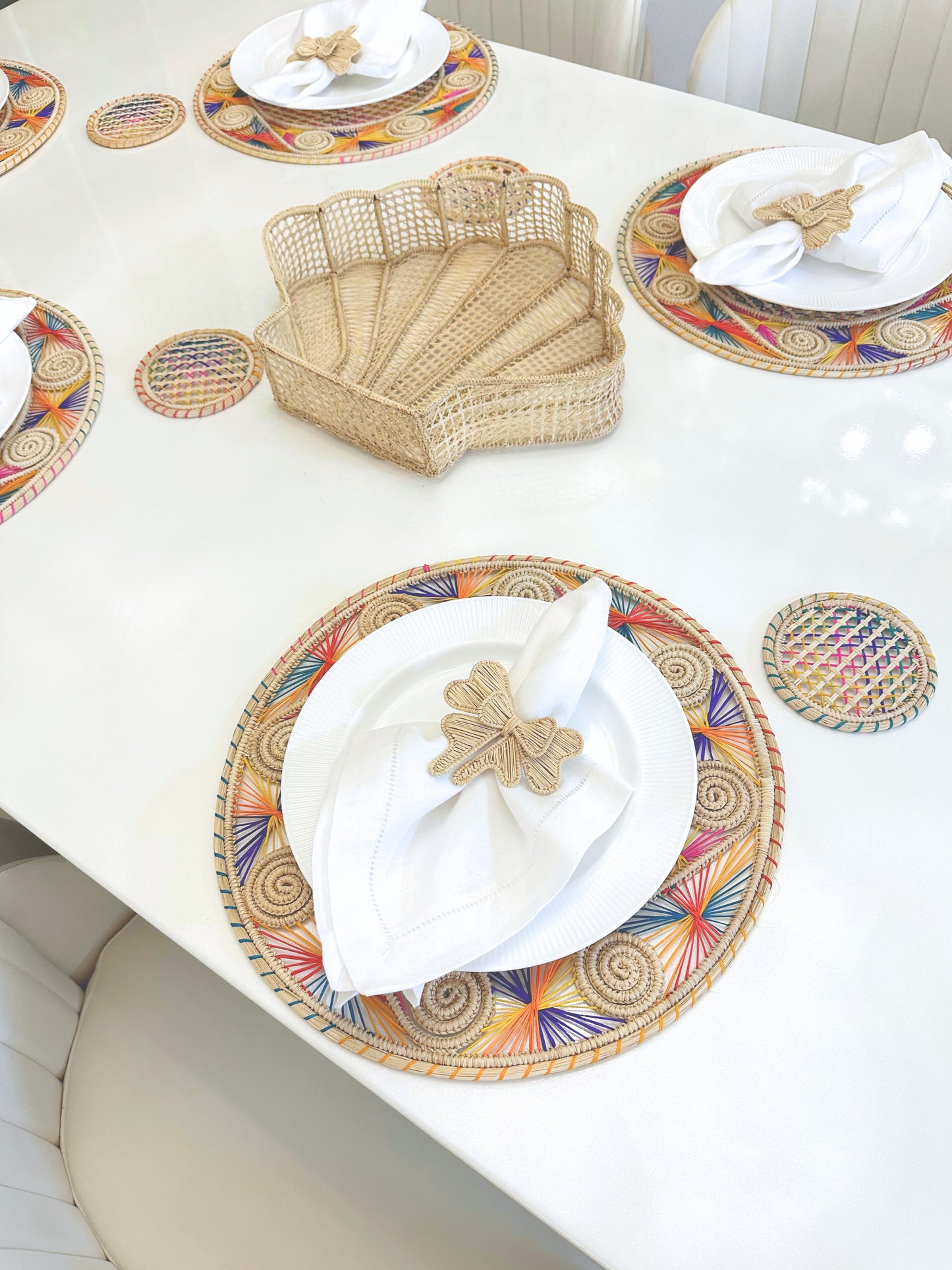 Bow Iraca Napkin Ring (Set of 6 or 8)