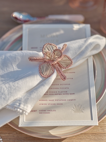 Orchid Frame Colored Iraca Napkin Ring (Set of 6 or 8)