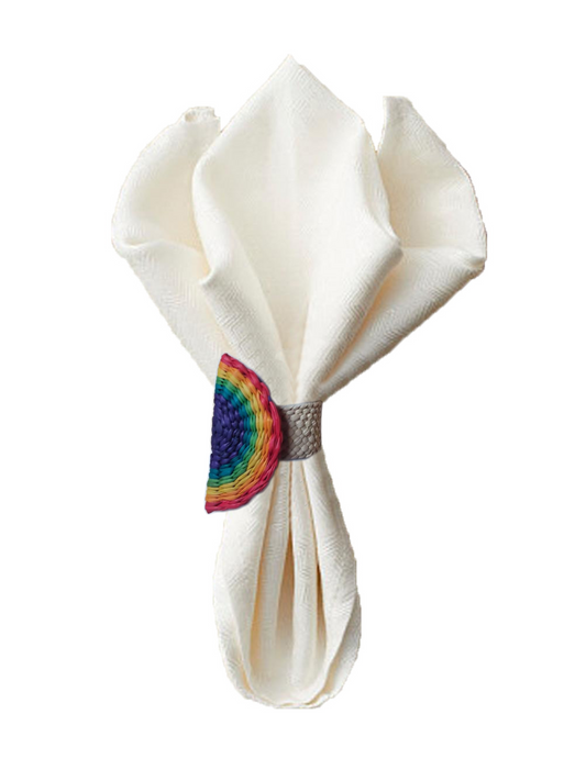 Rainbow Iraca Napkin Ring (Set of 4, 6 or 8)
