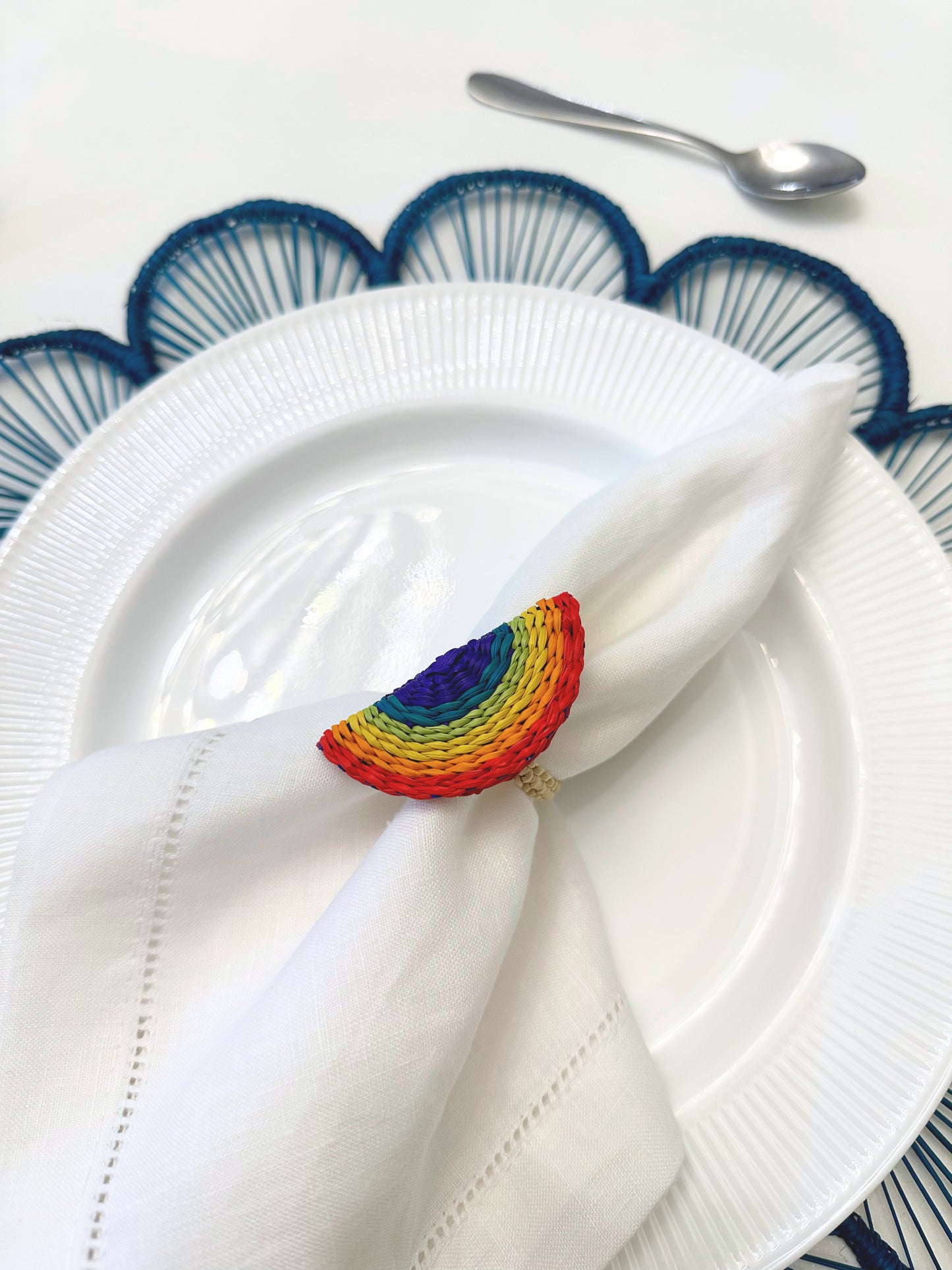 Rainbow Iraca Napkin Ring (Set of 6 or 8)