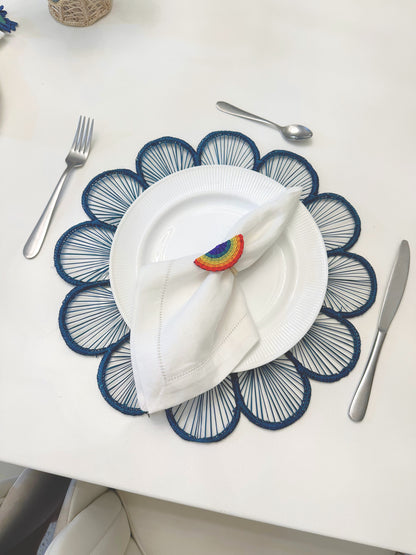 Rainbow Iraca Napkin Ring (Set of 6 or 8)