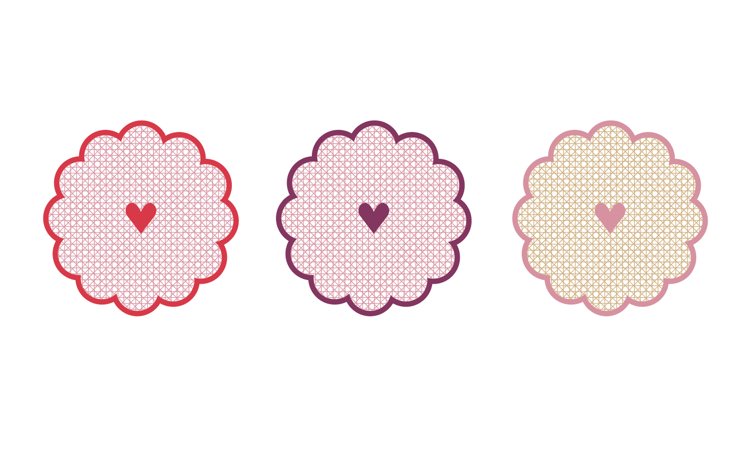 Scalloped Heart Iraca Placemat