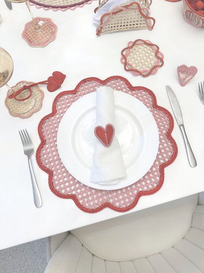 Frame Heart Iraca Napkin Ring (Set of 6 or 8)