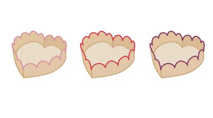 Scalloped Heart Iraca Tray