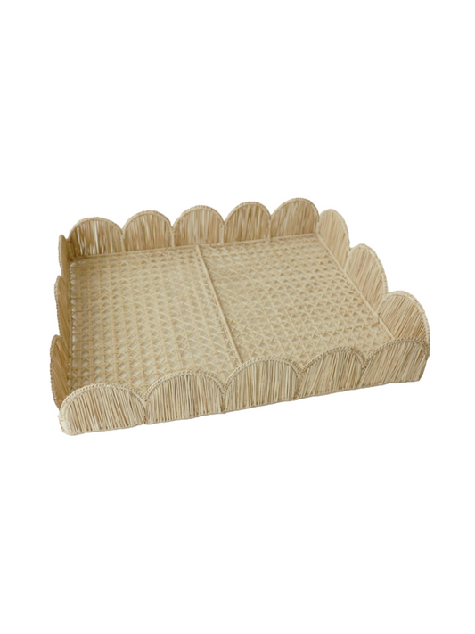 Scalloped Iraca Tray