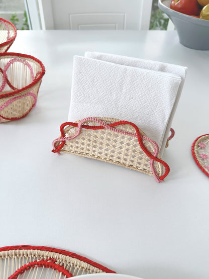 Scalloped Iraca Napkin Holder