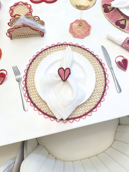 Frame Heart Iraca Napkin Ring (Set of 6 or 8)