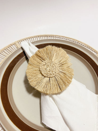 Sunflower Iraca Napkin Ring (Set of 6 or 8)