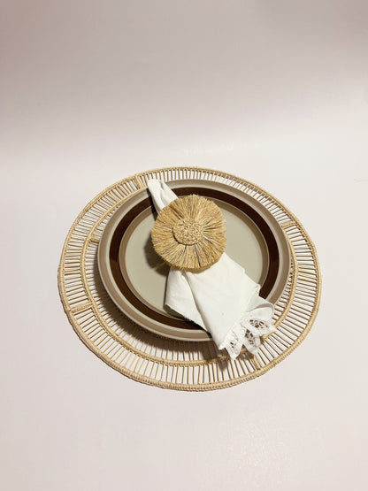 Sunflower Iraca Napkin Ring (Set of 6 or 8)