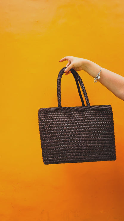 Black Iraca Palm Basket Bag