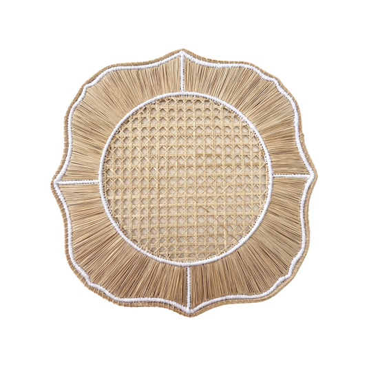 White Festive Iraca Placemat